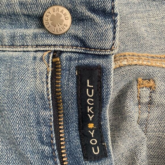 Lucky Brand Sweet Crop Distre Straight Blue Wash Denim Women’s Jeans Size 6/28 - Picture 11 of 11